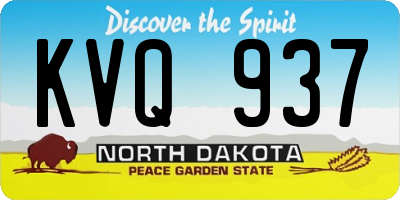 ND license plate KVQ937