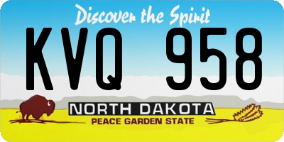 ND license plate KVQ958