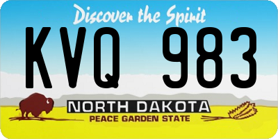ND license plate KVQ983