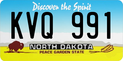 ND license plate KVQ991