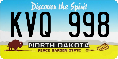 ND license plate KVQ998