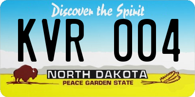 ND license plate KVR004