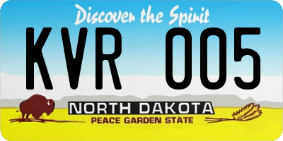 ND license plate KVR005