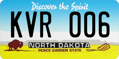 ND license plate KVR006