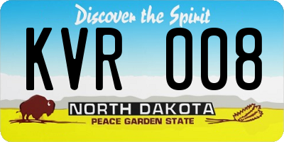 ND license plate KVR008