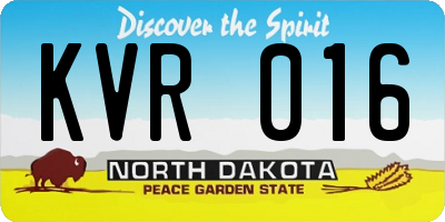 ND license plate KVR016