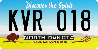 ND license plate KVR018