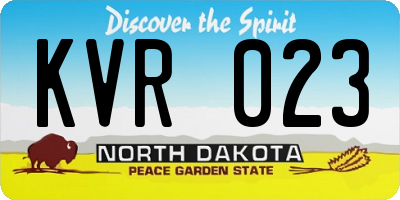 ND license plate KVR023