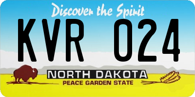 ND license plate KVR024
