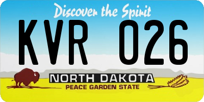 ND license plate KVR026