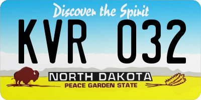 ND license plate KVR032