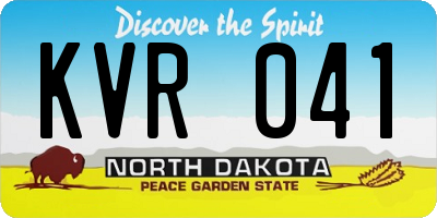ND license plate KVR041