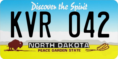 ND license plate KVR042