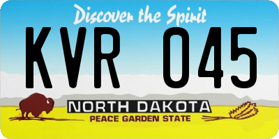 ND license plate KVR045