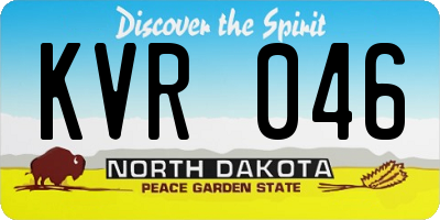 ND license plate KVR046
