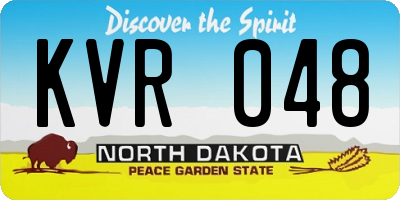 ND license plate KVR048