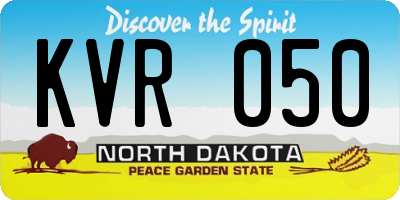 ND license plate KVR050