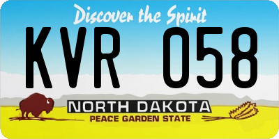 ND license plate KVR058