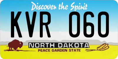 ND license plate KVR060