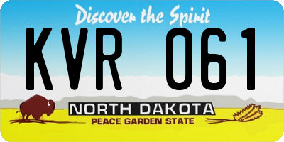 ND license plate KVR061
