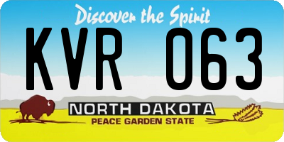 ND license plate KVR063