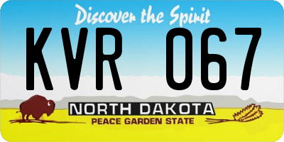 ND license plate KVR067