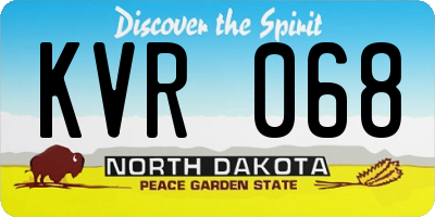 ND license plate KVR068