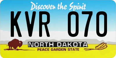 ND license plate KVR070