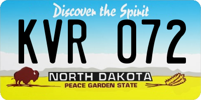 ND license plate KVR072