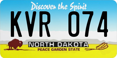 ND license plate KVR074