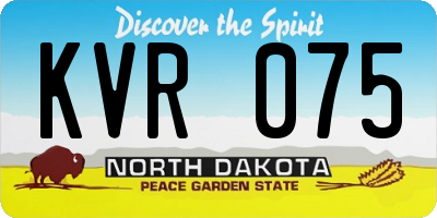 ND license plate KVR075