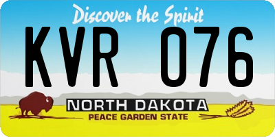 ND license plate KVR076