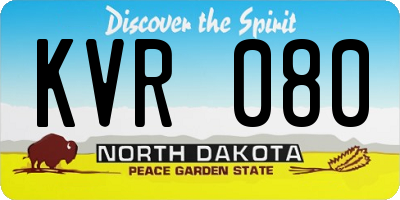 ND license plate KVR080