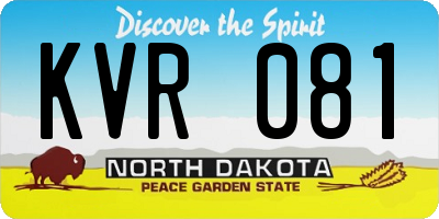 ND license plate KVR081