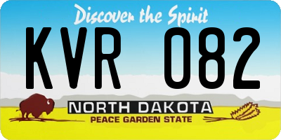 ND license plate KVR082