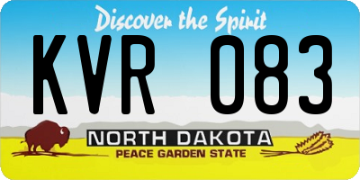ND license plate KVR083
