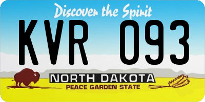 ND license plate KVR093