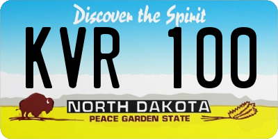 ND license plate KVR100