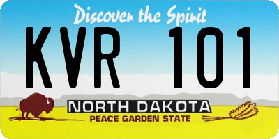 ND license plate KVR101