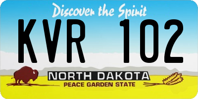 ND license plate KVR102