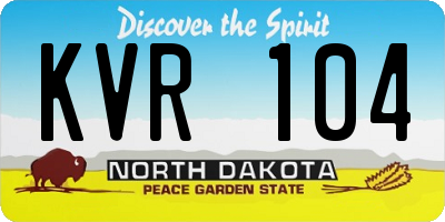 ND license plate KVR104