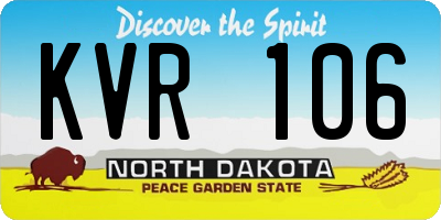 ND license plate KVR106