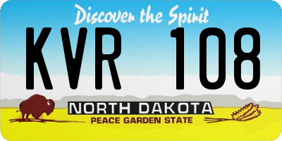 ND license plate KVR108