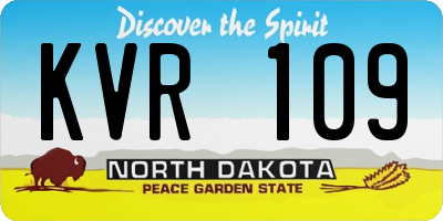 ND license plate KVR109