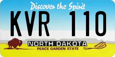 ND license plate KVR110