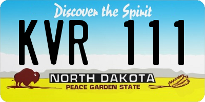 ND license plate KVR111