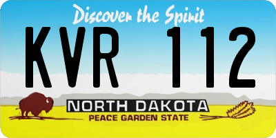ND license plate KVR112