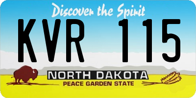 ND license plate KVR115