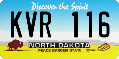 ND license plate KVR116