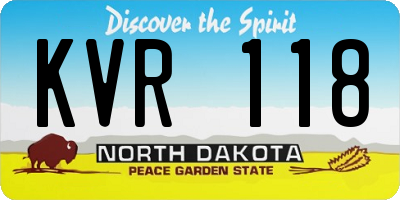 ND license plate KVR118